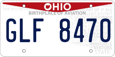 OH license plate GLF8470
