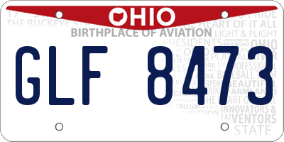 OH license plate GLF8473