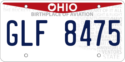 OH license plate GLF8475