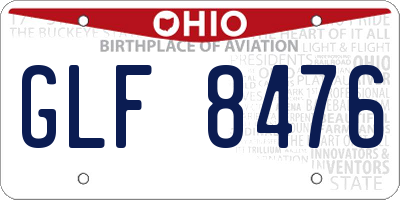 OH license plate GLF8476