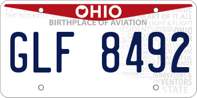 OH license plate GLF8492