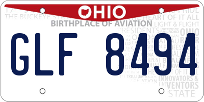 OH license plate GLF8494