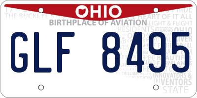 OH license plate GLF8495