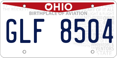 OH license plate GLF8504
