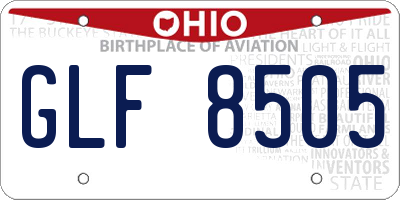 OH license plate GLF8505
