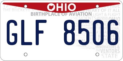 OH license plate GLF8506