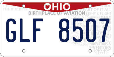 OH license plate GLF8507