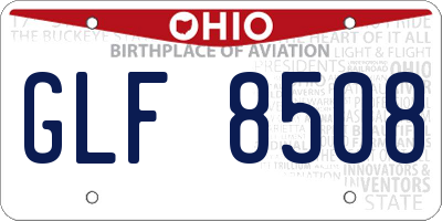 OH license plate GLF8508