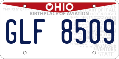 OH license plate GLF8509