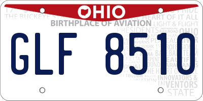 OH license plate GLF8510