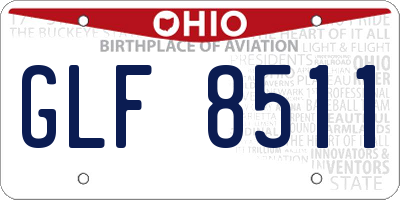 OH license plate GLF8511