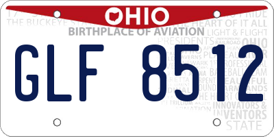 OH license plate GLF8512