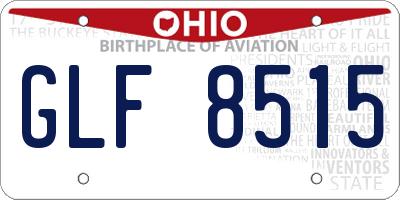 OH license plate GLF8515