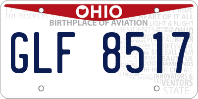 OH license plate GLF8517