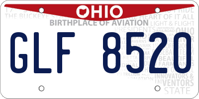 OH license plate GLF8520