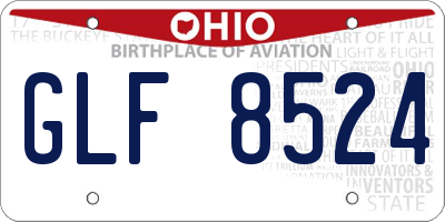 OH license plate GLF8524