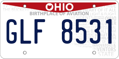 OH license plate GLF8531