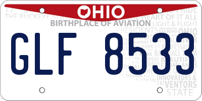 OH license plate GLF8533