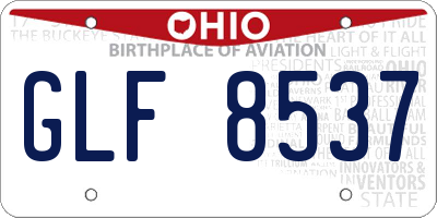 OH license plate GLF8537
