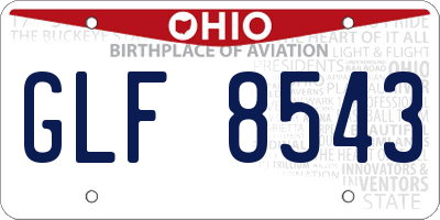 OH license plate GLF8543