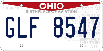 OH license plate GLF8547