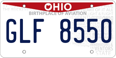 OH license plate GLF8550
