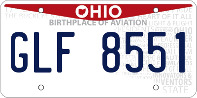 OH license plate GLF8551