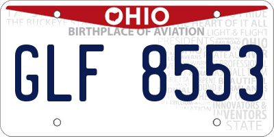OH license plate GLF8553