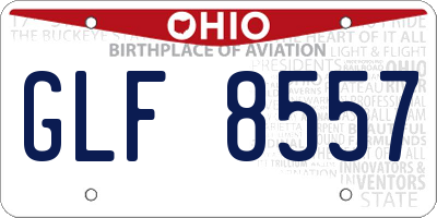 OH license plate GLF8557