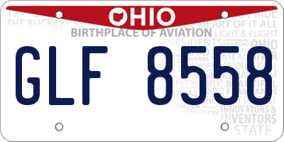 OH license plate GLF8558