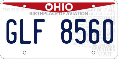OH license plate GLF8560
