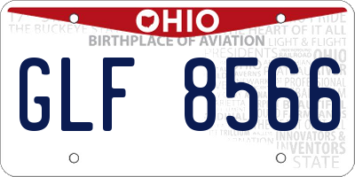 OH license plate GLF8566