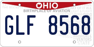 OH license plate GLF8568