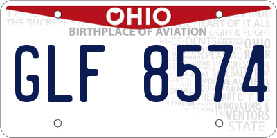 OH license plate GLF8574