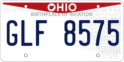 OH license plate GLF8575