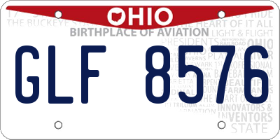 OH license plate GLF8576