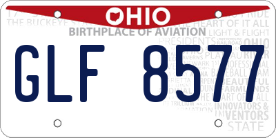 OH license plate GLF8577