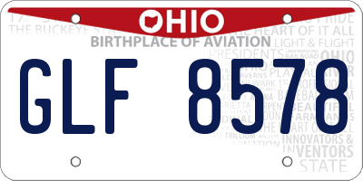 OH license plate GLF8578