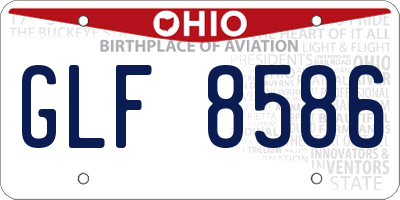 OH license plate GLF8586