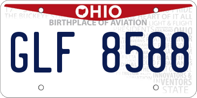 OH license plate GLF8588