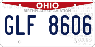 OH license plate GLF8606