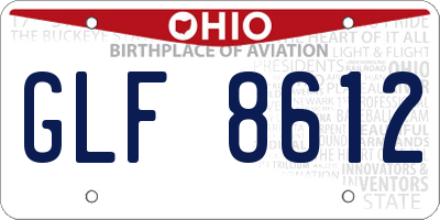 OH license plate GLF8612