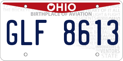 OH license plate GLF8613