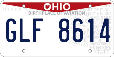 OH license plate GLF8614
