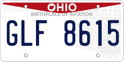 OH license plate GLF8615