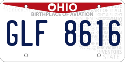OH license plate GLF8616