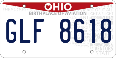 OH license plate GLF8618