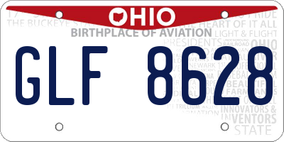 OH license plate GLF8628