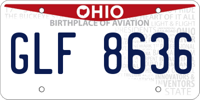 OH license plate GLF8636