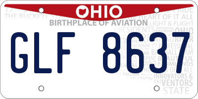 OH license plate GLF8637